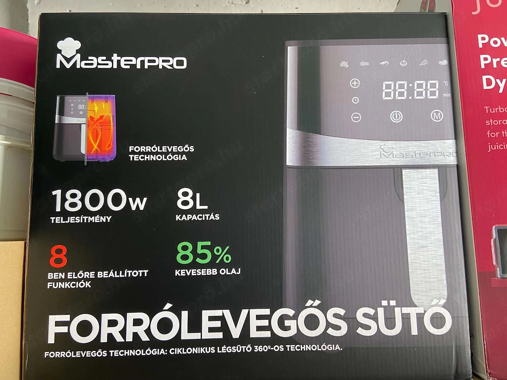 Masterpro 8 literes forrólevegős sütő 1800 W