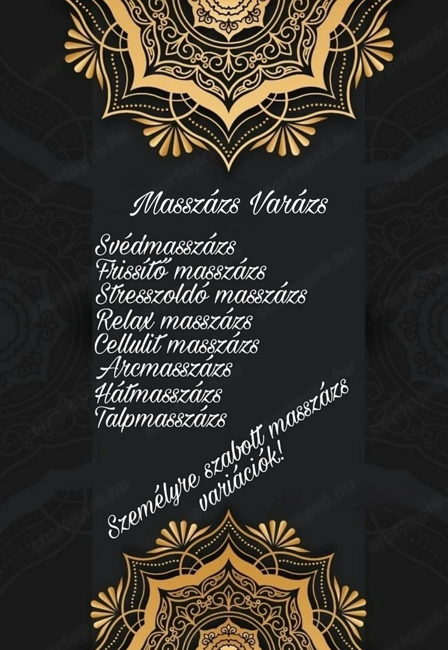 Masszázs Varázs! Svéd-Relax masszázs élmény!