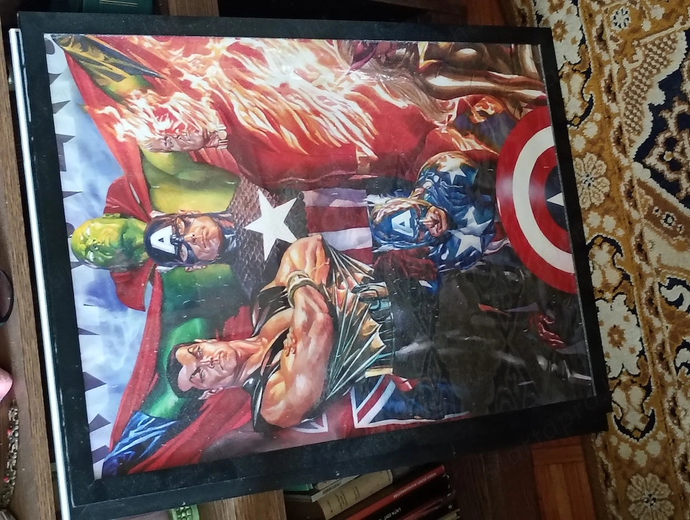A képen Alex Ross festménye látható, amely a Marvel Comics második világháborús szuperhős-csapatát, 