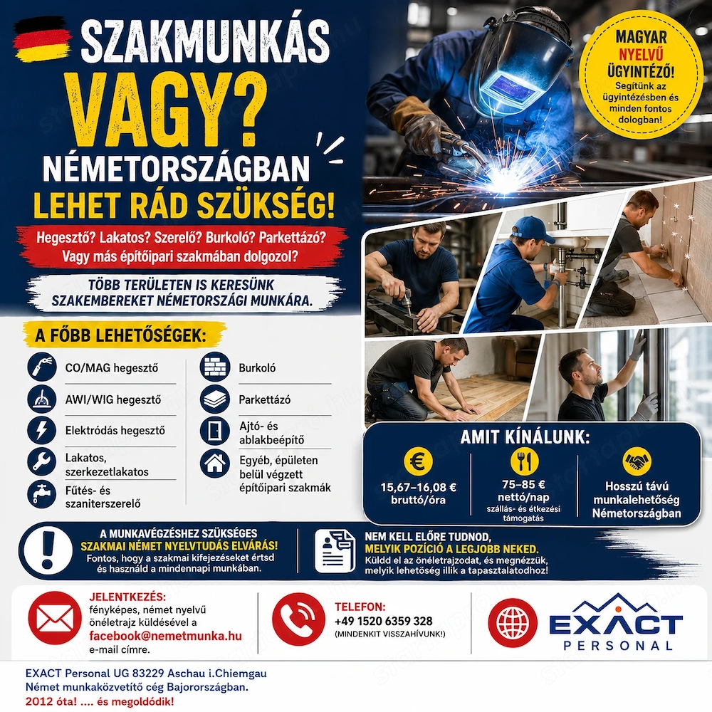 Németországi szakmunkák különböző területeken