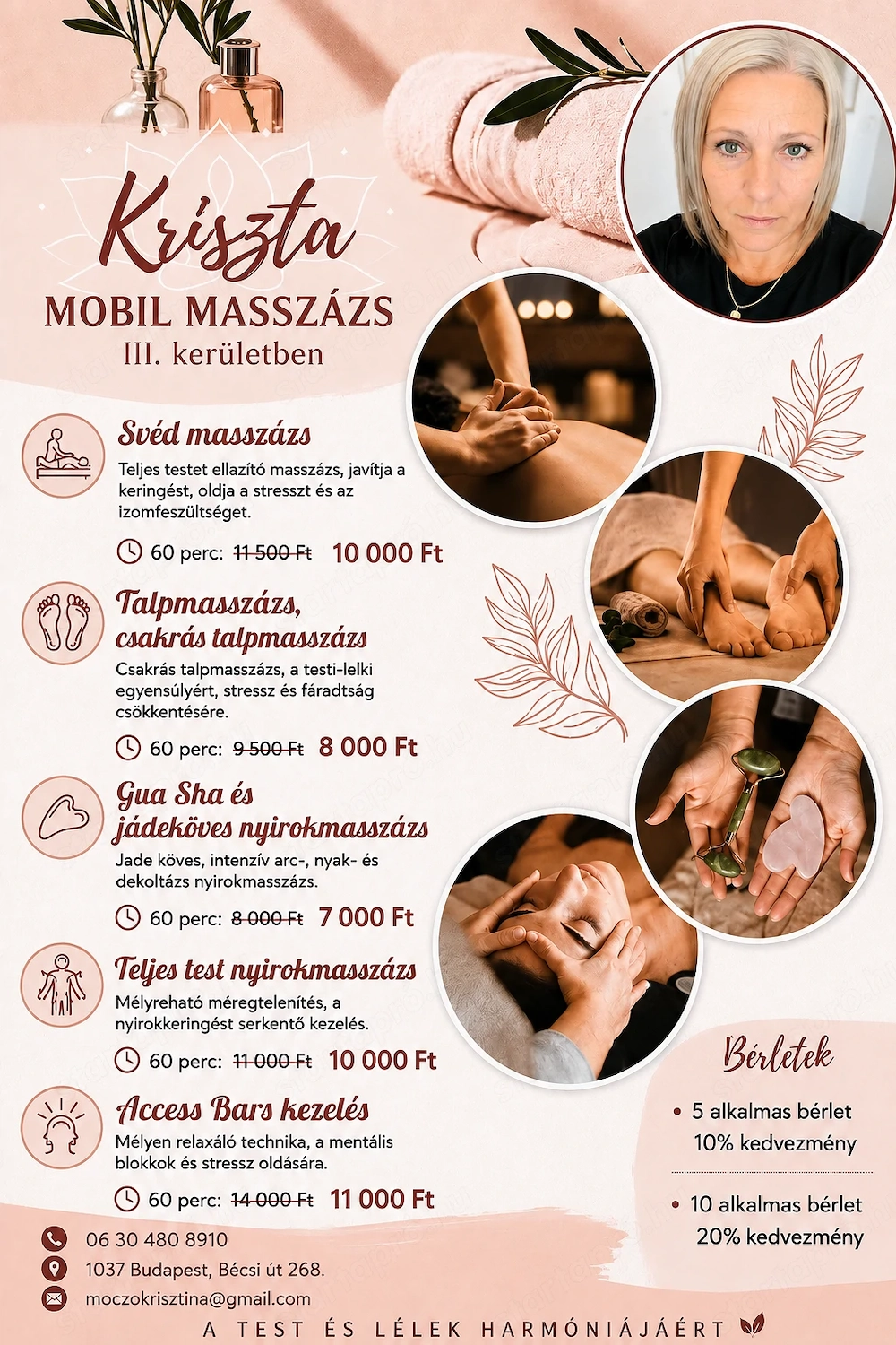 Mobilmasszázs otthonod kényelmében! IIl.kerület es környéke