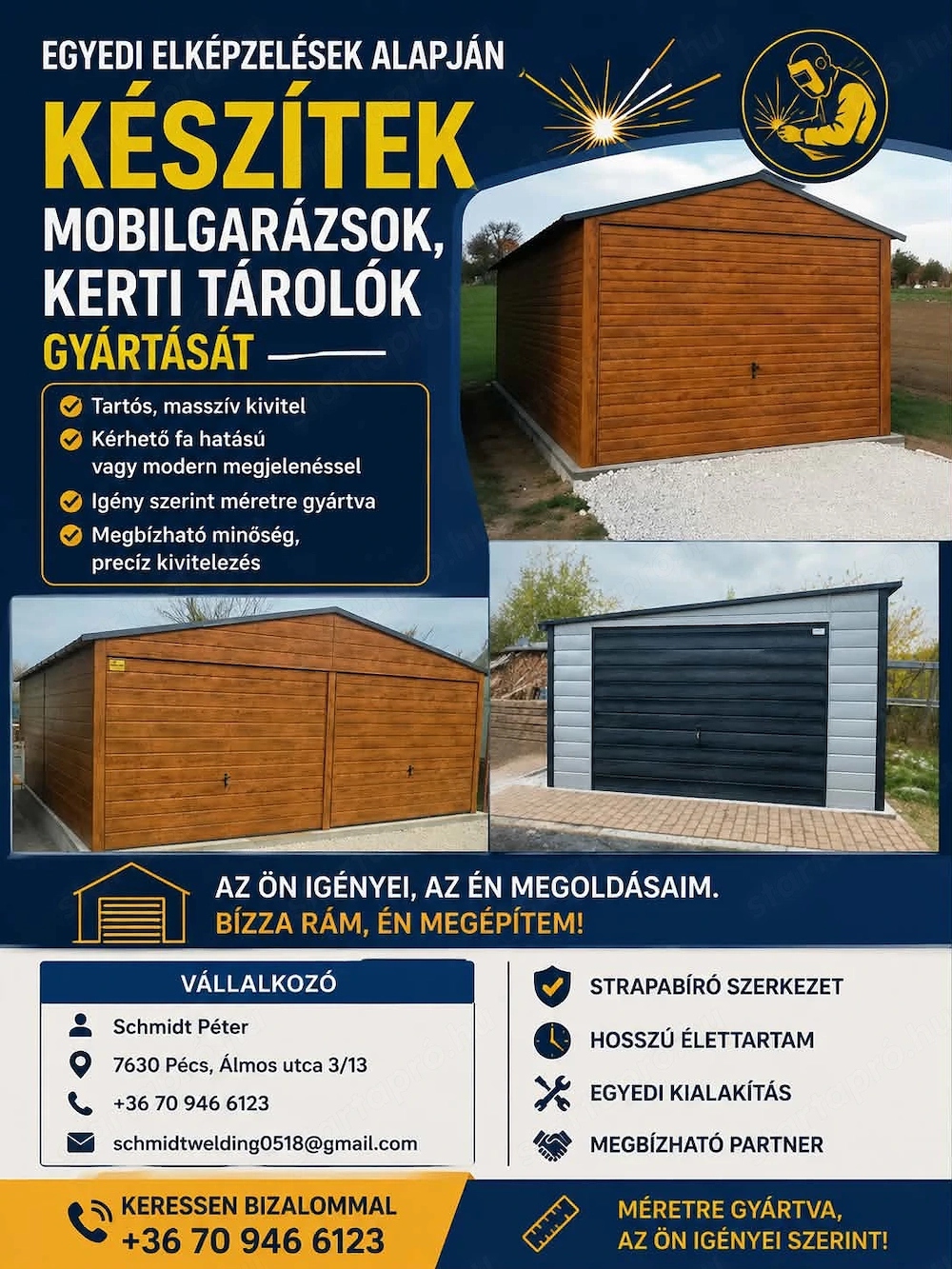 Lakatos , Hegesztő Munkák Baranya megye Pécs Hívjanak:06-70-946-6123