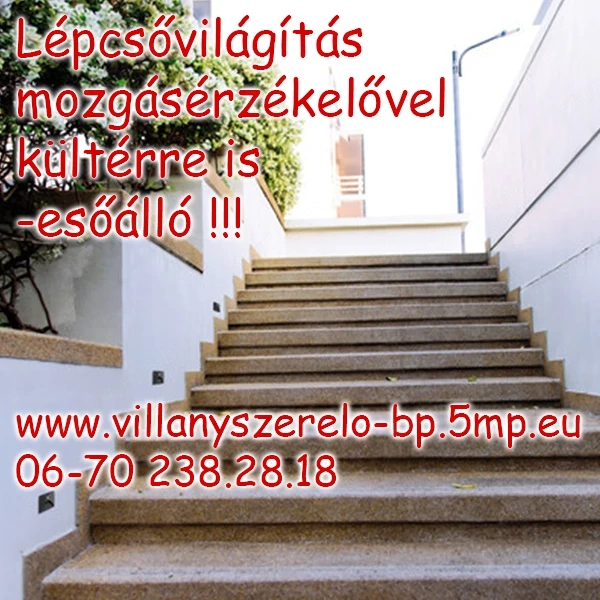 Süllyesztett Biztonsági mozgásérzékelős LED lépcsővilágítás  fali lámpa PIR mozgásérzékelővel, KÜLTÉ
