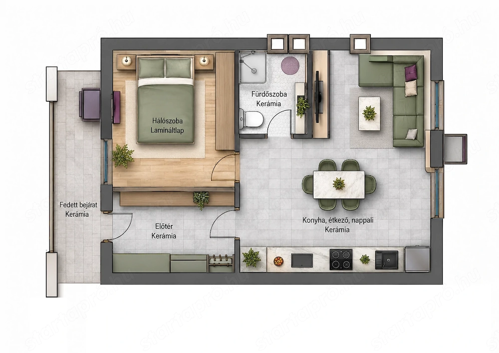 2 bed · 38m² · Lakás
