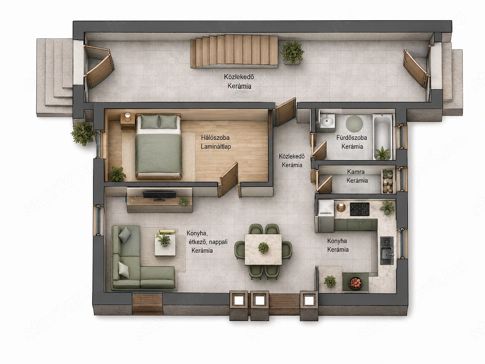 2 bed · 42m² · Lakás