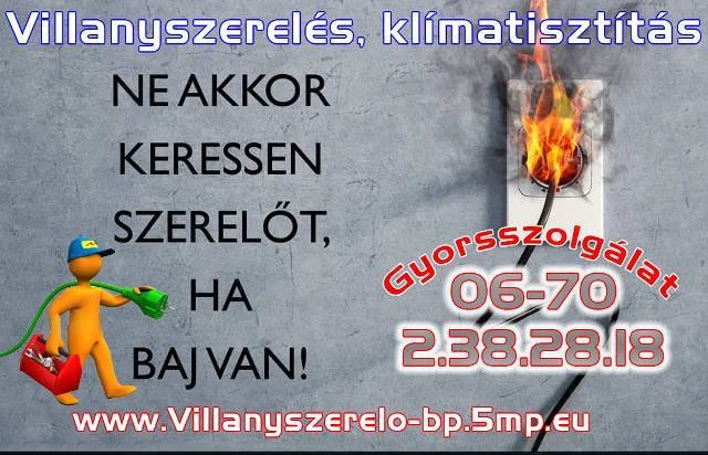 Ügyeskezű Villanyszerelő Budapest -en és egész Pest megyében gyorsan házhoz megy kisebb munkák miatt