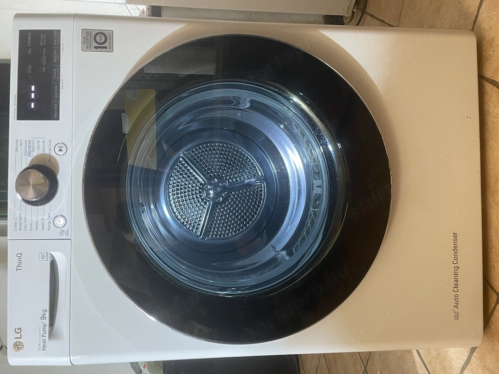 LG 9 kg hőszivattyús szárítógép (A+++, Dual Inverter, WiFi, Öntisztító)   RC90V9AV2Q
