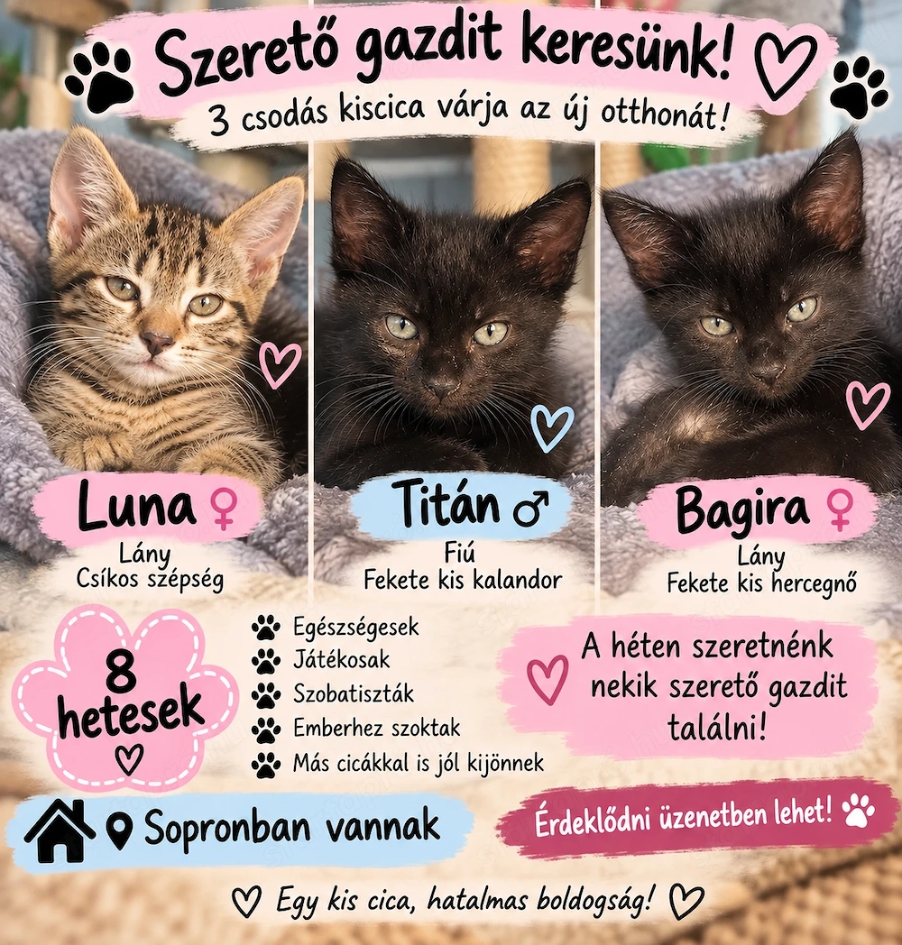 Cuki kiscicák ingyen vehetőek 