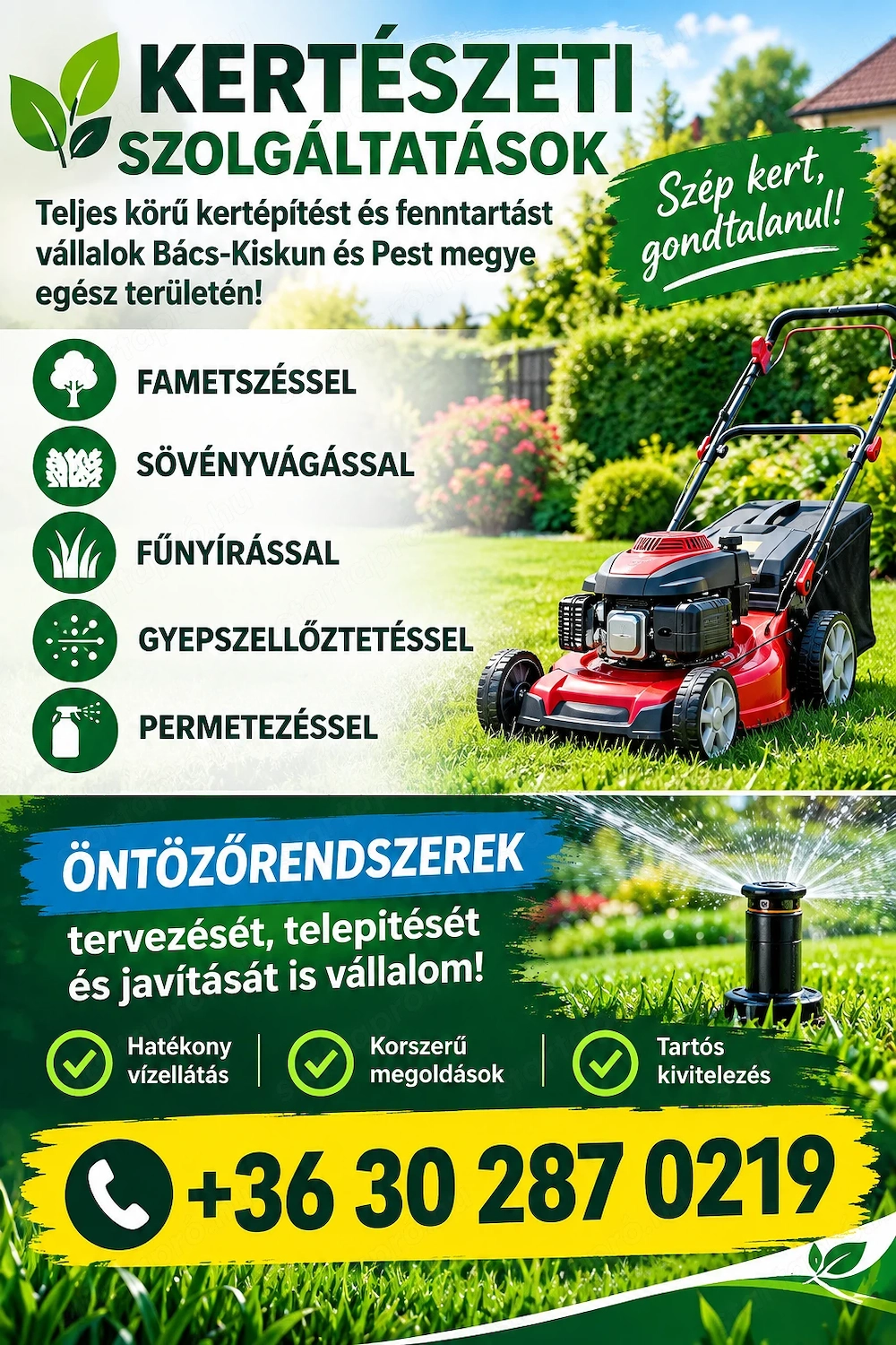 Teljeskörű kertészeti szolgáltatások 