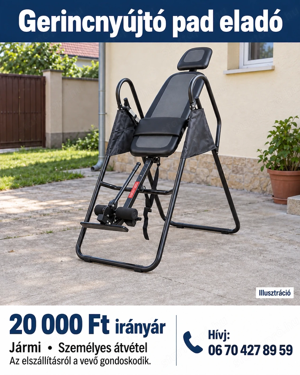 Gravitációs gerincnyújtó pad   20 000 Ft irányár