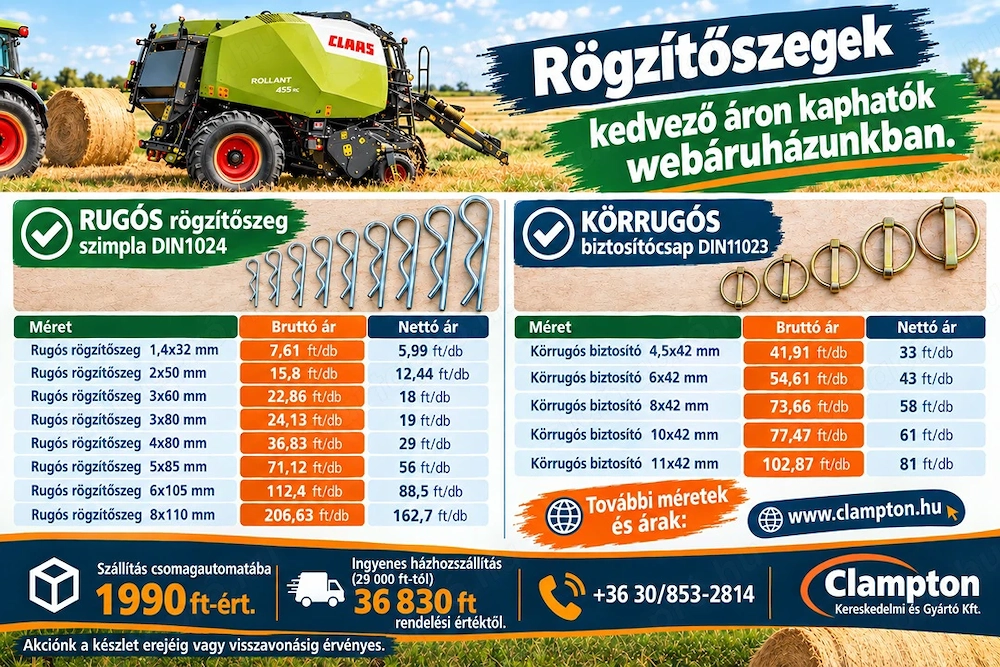 Rugós és körrugós biztosítószegek BOMBA áron! 