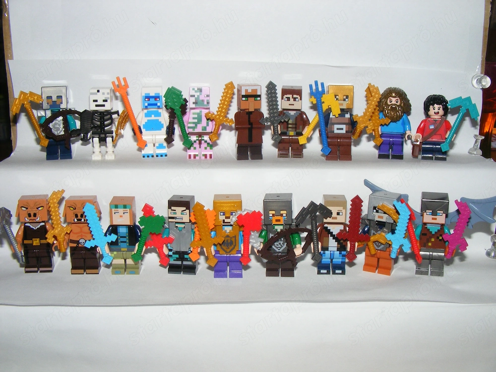 Lego Minecraft figurák Steve Zombi Pigman Piglin Falusi Skin pack 18db figura ÚJ!