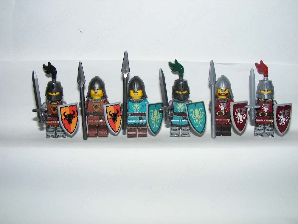 Lego Castle figurák katonák Bull Kraken Griff lovag katona 2+2+2db figura fegyver ÚJ
