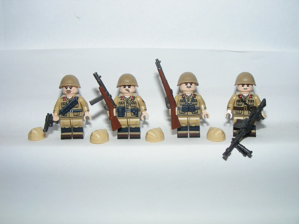 Lego 2. Világháborús Olasz gyalogsági egység 4db katona figura ÚJ
