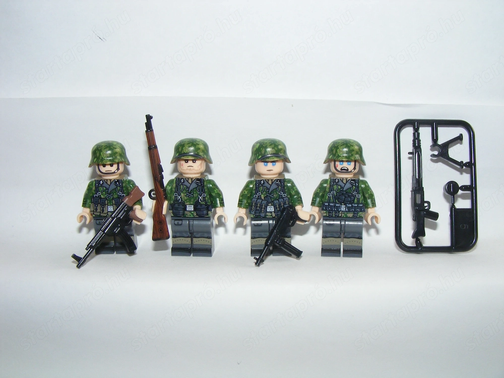 Lego 2. Világháborús Német Álcázott katonák Rauchtarnmuster tavaszi álca 4db ÚJ