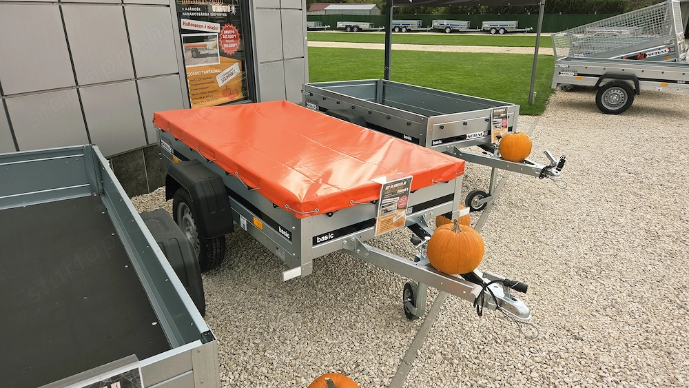 Halloween-i akció! Új 2x1m-es utánfutó +síkponyva +rendszám - 399.000 Ft - kiszállítási lehetőséggel