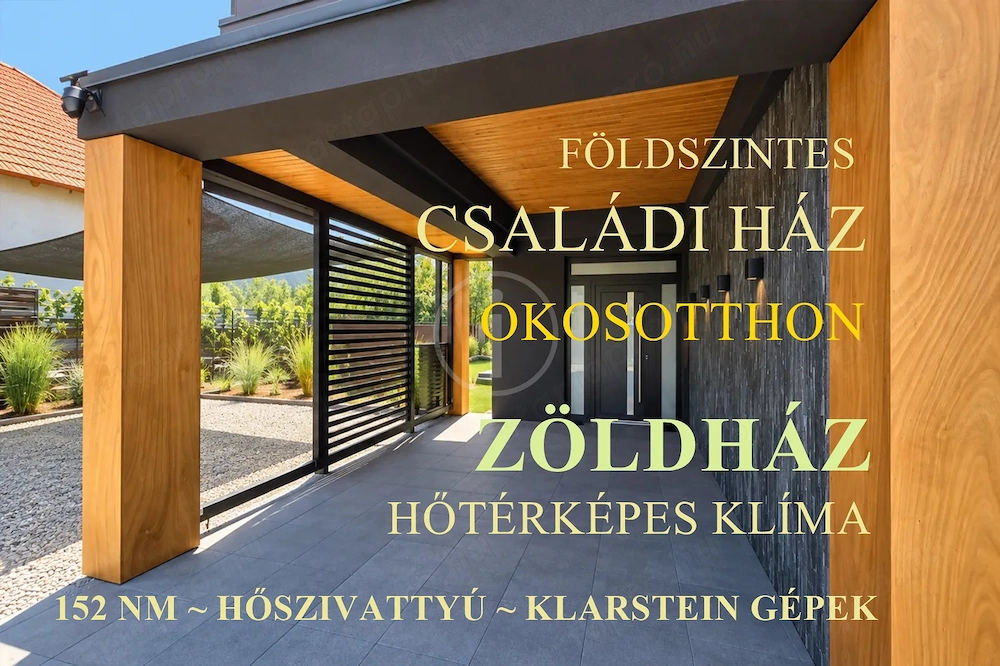 Luxus kényelem, okos otthon, hőszívattyú, igényes családi ház eladó!