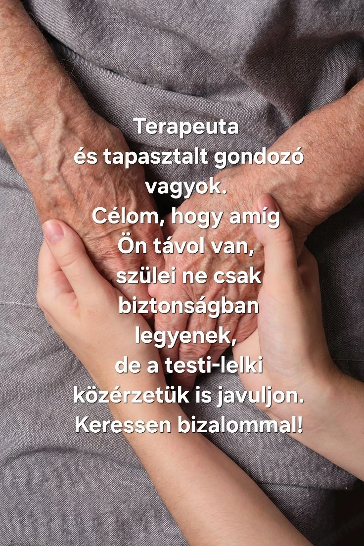 Szakszerűen gondoskodom idős szülőjéről   amíg Ön dolgozik vagy pihen!