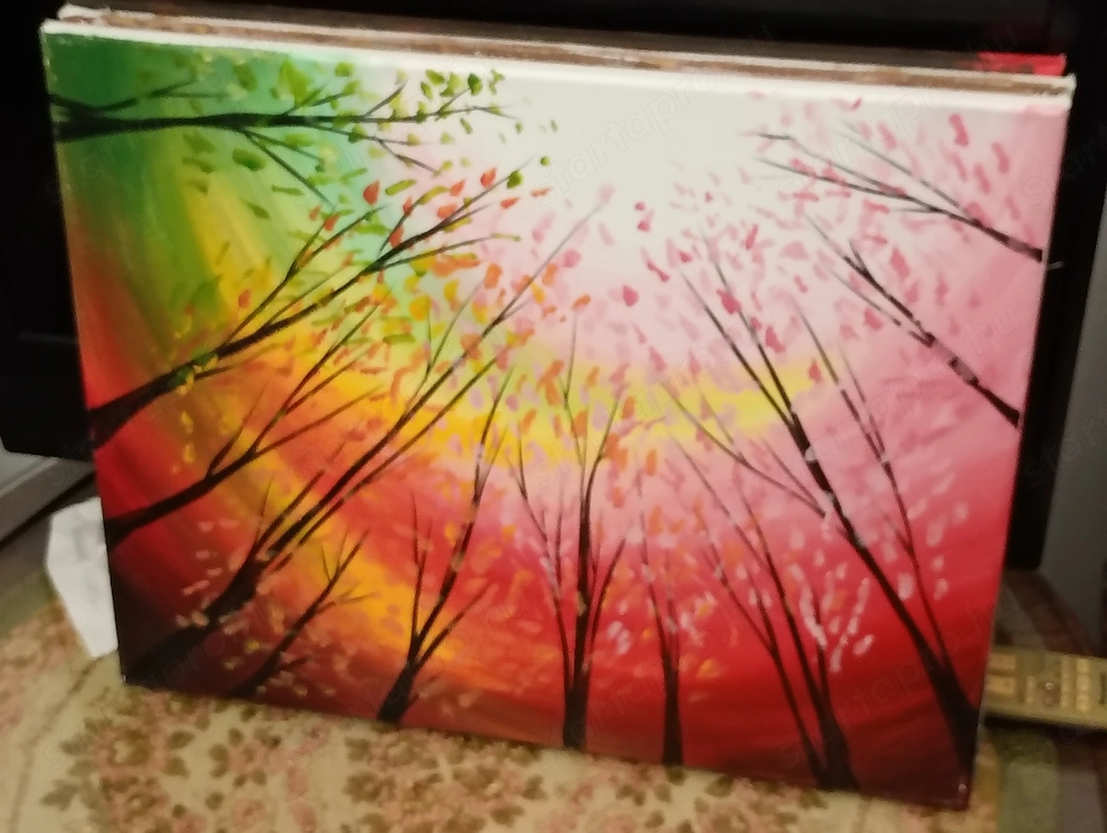 öszi szinek kézzel festett, vászonra készült tájkép 40* 50 cm 8000ft óbuda 36 50 104 8272   Eladó a 