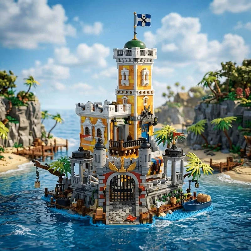Lego komp. Pirates Karib tenger kalózai kalóz hajó sziget erőd 5000db LEPIN ÚJ