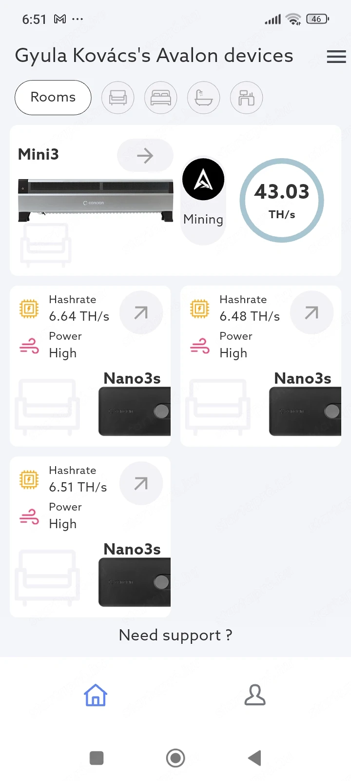 BTC bányászgépek Avalon Mini + Nano 3s 