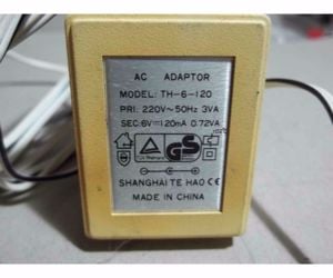 TH-6-120 adapter dugasztöltő transzformátor 220 V/6V 120 mA - kép 2