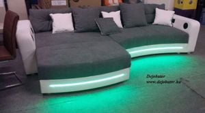 Laredo LED sarok kanapé ülőgarnitúra fix 322x200 cm Bluetooth zene lejátszóval   - kép 10