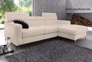 Jons mini valodi bőr fix relax sarok kanapé 220x160 cm bézs balos kivitel  - kép 3