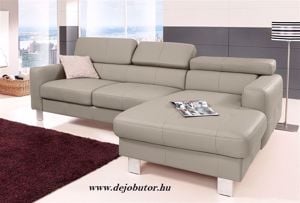 Jons mini valodi bőr fix relax sarok kanapé 220x160 cm bézs balos kivitel  - kép 4