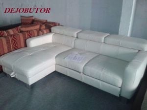 Jons mini valodi bőr fix relax sarok kanapé 220x160 cm bézs balos kivitel  - kép 5