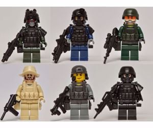 Lego swat Speciális kommandós figurák katona figura + Brickarms fegyver - kép 1