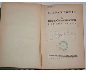 Stefan Zweig A rendőrminiszter Fouché élete / könyv