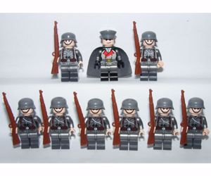 Lego 2. világháborús Német Wehrmacht katonák tiszt katona figurák figura 9db - kép 5