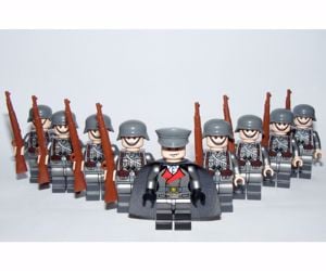 Lego 2. világháborús Német Wehrmacht katonák tiszt katona figurák figura 9db