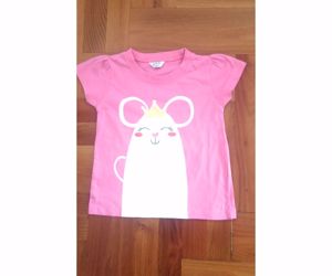 74, Édi rövid ujjú keveset használt rózsaszín cicás póló, tunika,felső - kép 4