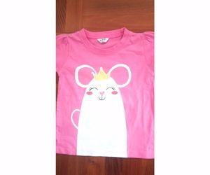 74, Édi rövid ujjú keveset használt rózsaszín cicás póló, tunika,felső - kép 5