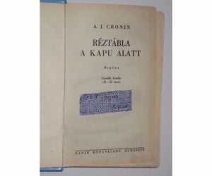 Cronin Réztábla a kapu alatt - kép 2