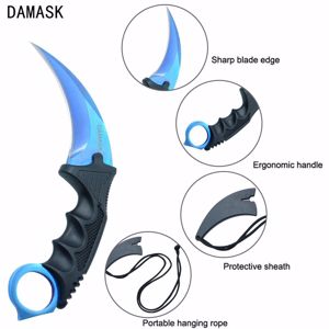 Új!!! Damask karambit kés tigriskarom medvekarom nyakkés + ABS tok - kép 9