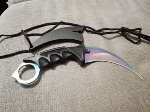 Új!!! Damask karambit kés tigriskarom medvekarom nyakkés + ABS tok