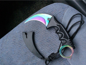 Új!!! Damask karambit kés tigriskarom medvekarom nyakkés + ABS tok - kép 2