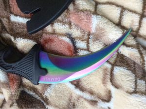 Új!!! Damask karambit kés tigriskarom medvekarom nyakkés + ABS tok - kép 3