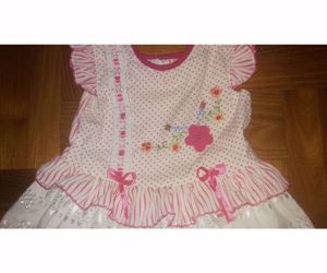 86 92 Újszerű mesés hímzett virágos nyári ruha alkalmi ruci tunika  - kép 12