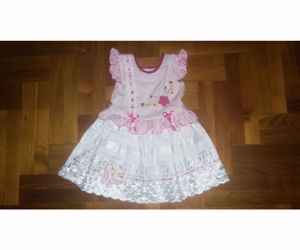 86 92 Újszerű mesés hímzett virágos nyári ruha alkalmi ruci tunika  - kép 9