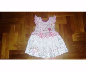 86 92 Újszerű mesés hímzett virágos nyári ruha alkalmi ruci tunika  - kép 8