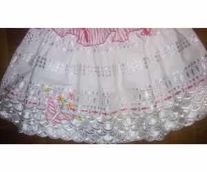 86 92 Újszerű mesés hímzett virágos nyári ruha alkalmi ruci tunika  - kép 11