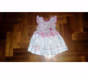 86 92 Újszerű mesés hímzett virágos nyári ruha alkalmi ruci tunika  - kép 7