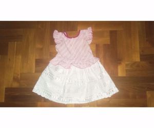 86 92 Újszerű mesés hímzett virágos nyári ruha alkalmi ruci tunika  - kép 15