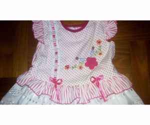 86 92 Újszerű mesés hímzett virágos nyári ruha alkalmi ruci tunika  - kép 13