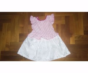 86 92 Újszerű mesés hímzett virágos nyári ruha alkalmi ruci tunika  - kép 14