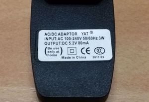 DC 5,2 Volt, 80 mA USB töltő eladó - kép 4